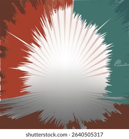 Exploding Radial Burst with Retro Color Palette, social media post cover template, poster template, advertising background design, editable abstract vector design, modern product background template,