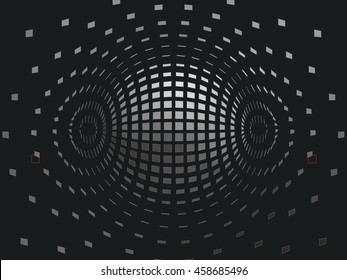 exploding sphere shape with fragments.