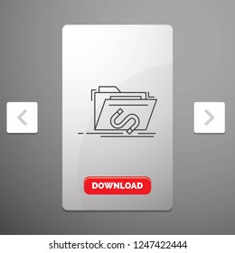   exploit, file, internet, software Line Icon in Carousal Pagination Slider Design & Red Download Button