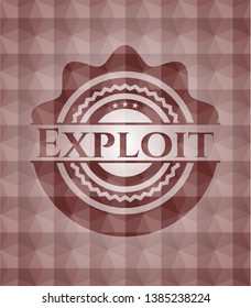 Exploit red seamless badge with geometric background.