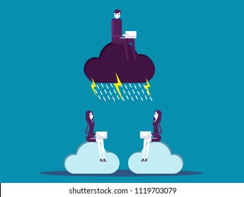 Exploitation, Business team competition. Vector illustration office worker business concept,  Teamwork, Working.