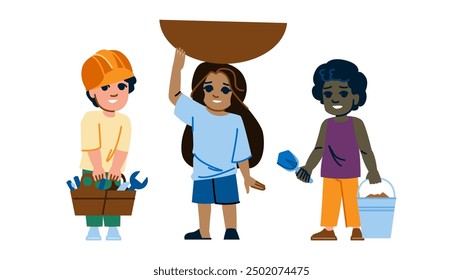 exploitation child labor stop vector. slavery work, poverty anti, worker forced exploitation child labor stop character. people flat cartoon illustration