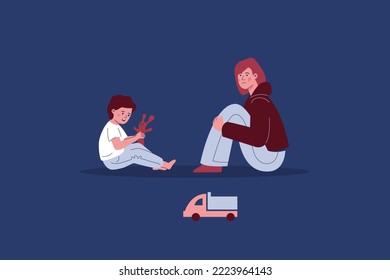 Exploitation of an older sister to look after a younger child. A forced occupation for a teenager in a dysfunctional family.