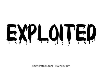 Exploited stamp. Typographic label, stamp or logo