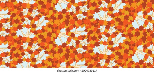 An exploration of the beauty of nature and the fall season in a repeating design. 