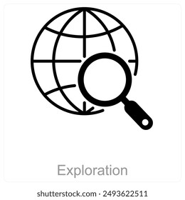 Exploration and discover icon concept
