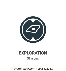 Exploration glyph icon vector on white background. Flat vector exploration icon symbol sign from modern startup collection for mobile concept and web apps design.