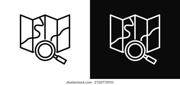 Conjunto De Ícones De Exploração Em Preto-E-Branco