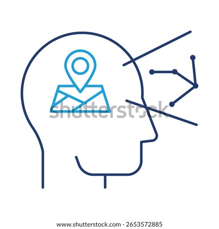 Exploration – Map and Location Pin Representing Journey and Discovery. Vector Icon