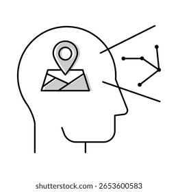 Exploration – Map and Pin Representing Discovery and Intellectual Adventure. Vector Icon