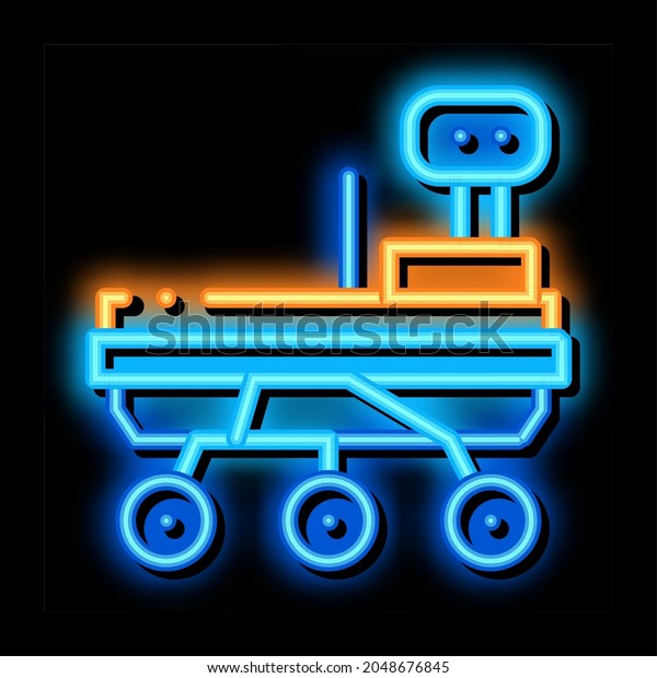 Exploration Mars Rover neon light sign
vector. Glowing bright icon Exploration Mars Rover sign.
transparent symbol
illustration