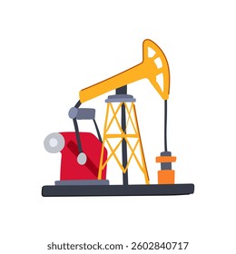 exploration oil rig cartoon. derrick well, reservoir field, equipment crew exploration oil rig sign. isolated symbol vector illustration