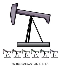 exploration oil rig cartoon. extraction petroleum, derrick reservoir, production ging exploration oil rig sign colorful illustration