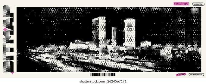 Exploration of pixel art in urban landscapes reflecting y2k aesthetics through a dadaist lens