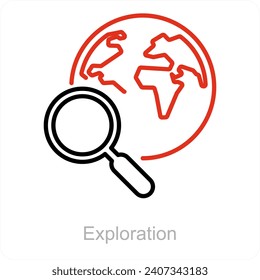 Concepto de icono de exploración y búsqueda