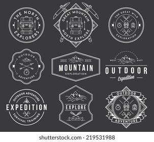 Exploration vector badges and labels for any use