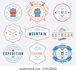 Exploration vector badges and labels for any use