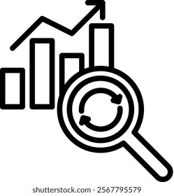 Exploratory Analysis Vector Lineal Icon On White Background.