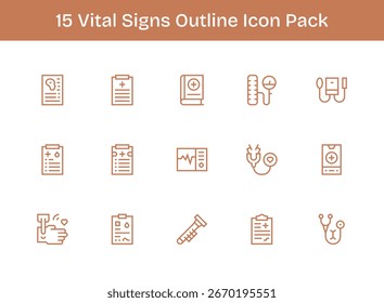 Explore 15 Iconos vectoriales de estilo de contorno inspirados en Vital Signs. Perfecto para interfaces de Web y App.