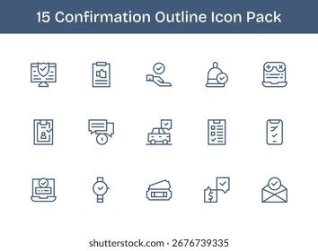 Explore 15 ícones de vetor estilo Outline inspirados pela Confirmação. Perfeito para interfaces web e app.