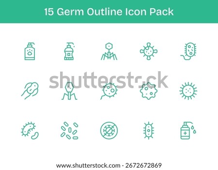 Explore 15 Outline-style vector icons inspired by Germ. Perfect for web and app interfaces.