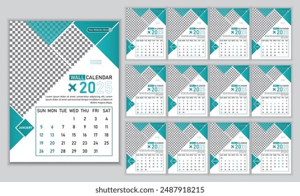 Explore 2025, Adventure-Themed Wall Calendar Template.