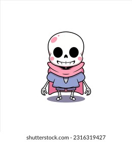 Explore the adorable side of skeletons with our kawaii-inspired illustrations. These charming and playful designs transform skeletal figures into lovable characters.