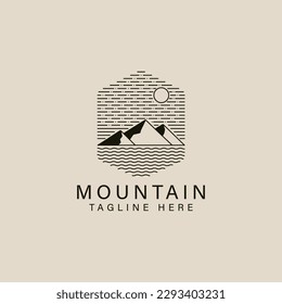 explore adventure outdoor vector logo mountain line art illustration design