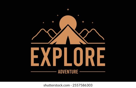 Explore Adventure, Ready To Print Camping Vector T Shirt Design Template, Wall Art, Mug, Sticker, Banner, Tee, Hoodie, Printable, Illustration