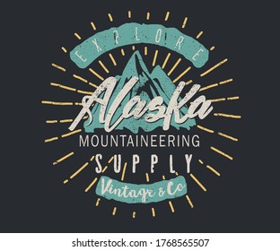 EXPLORE ALASKA MOUNTAIN GRAPHIC DESIGN