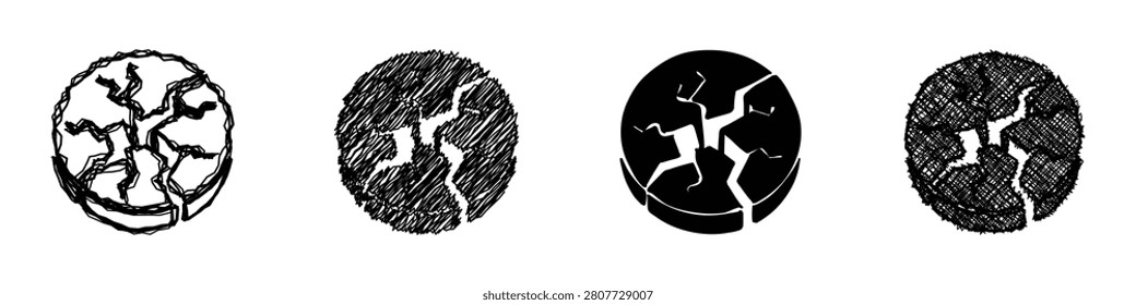 Explore artistic interpretations of cracked circles, showcasing unique textures and designs
