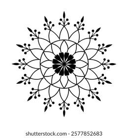 Explore a beautifully crafted professional mandala design with a symmetrical layout and intricate details, perfect for use in digital and print projects.