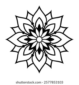 Explore a beautifully crafted professional mandala design with a symmetrical layout and intricate details, perfect for use in digital and print projects.