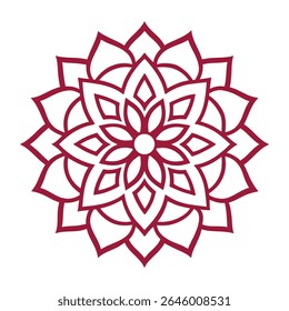 Explore um design de mandala profissional lindamente trabalhado com um layout simétrico e detalhes intrincados, perfeito para uso em projetos digitais e de impressão.