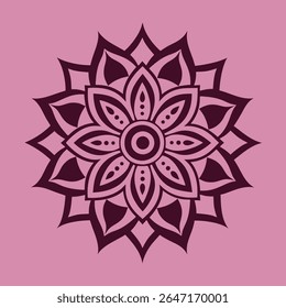 Explore um design de mandala profissional lindamente trabalhado com um layout simétrico e detalhes intrincados, perfeito para uso em projetos digitais e de impressão.