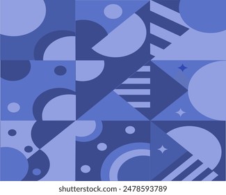 Explore the beauty of the digital world with this blue abstract geometric illustration. Every line and shape invites you into a seamless visual symphony.