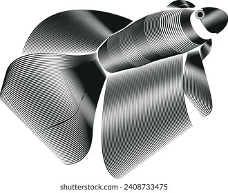 Explore the beauty of fish through this captivating line art on Shutterstock. Elegant strokes bring aquatic grace to life. Perfect for aquatic enthusiasts and art lovers alike.