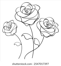 Explore the beauty of simplicity with this rose flower continuous line drawing collection. Perfect for modern designs, wedding decor, floral patterns, and digital artwork.