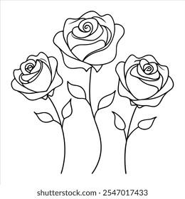 Explore the beauty of simplicity with this rose flower continuous line drawing collection. Perfect for modern designs, wedding decor, floral patterns, and digital artwork.