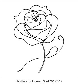 Explore the beauty of simplicity with this rose flower continuous line drawing collection. Perfect for modern designs, wedding decor, floral patterns, and digital artwork.