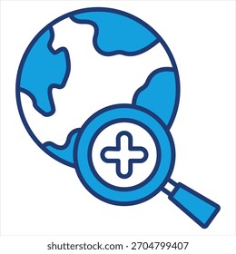 Explore Blue Icon Vector Illustration