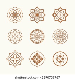 Explore bohemian allure with our vector set of circled emblems. Artistic and free-spirited, perfect for adding a touch of boho charm to your designs.