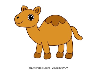 Explore charming camel cartoon style vector art illustration perfect for children's projects, educational materials, and fun creative designs.