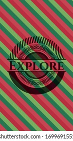 Explore el emblema de los colores de Navidad. Ilustración vectorial. Detallado.