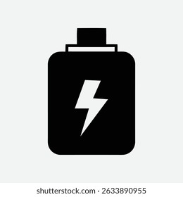 Explore a clean digital illustration featuring black and white charging icons arranged in a 2x4 grid. Includes minimalistic representations of smartphones, battery packs, and charging cables, each mar