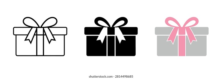 Explore a collection of elegant gift boxes featuring distinct colors and ribbon styles for all occasions