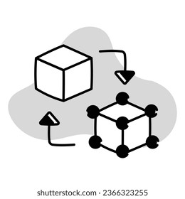 Erkunden Sie das Konzept der digitalen Zwillinge mit diesem symbolischen Symbol. Dieses Symbol repräsentiert virtuelle Replikationen physischer Objekte oder Systeme und verkörpert Echtzeitsimulation und -analyse.