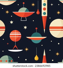 Explore the cosmic wonders with a modern twist in this captivating space-inspired pattern design.