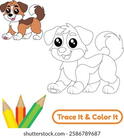 Explore a creative dog vector sketch for coloring. These beautiful and cute dog illustrations make for a fun and engaging activity for kids and dog lovers.