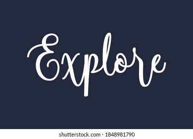 Explore Cursive Calligraphy White Color Text On Navy Blue Background